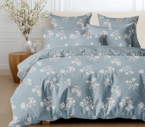 Image of The Royal King Collection 350 TC King Size Bedsheet with 2 King Size Pillow Covers| Beautiful Designer Flat Sheet | Luxury Soft Sheet (3pcs Set) |108x108 inches. (Multicolor-6605)