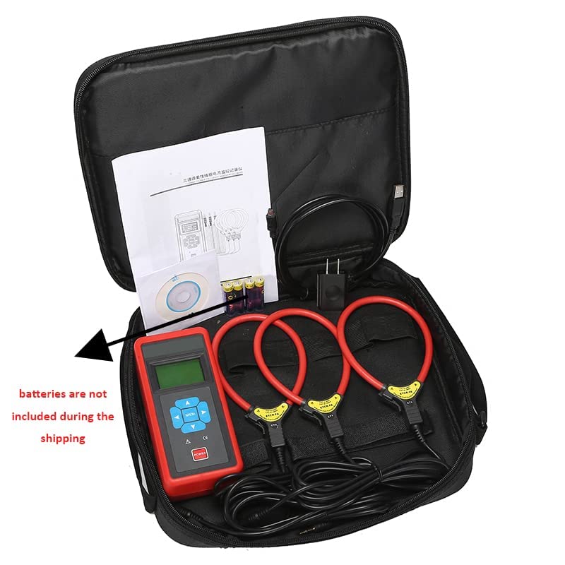 Three Channel Flexible Coil Current Recorder 1~3 Channel Flexible Coil AC Current Monitoring Meter with Range AC 0.00A～20.00kA Resolution AC 10mA