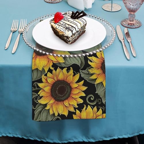 Servilletas de Tela Floral Girasol 4 Piezas miniatura 4