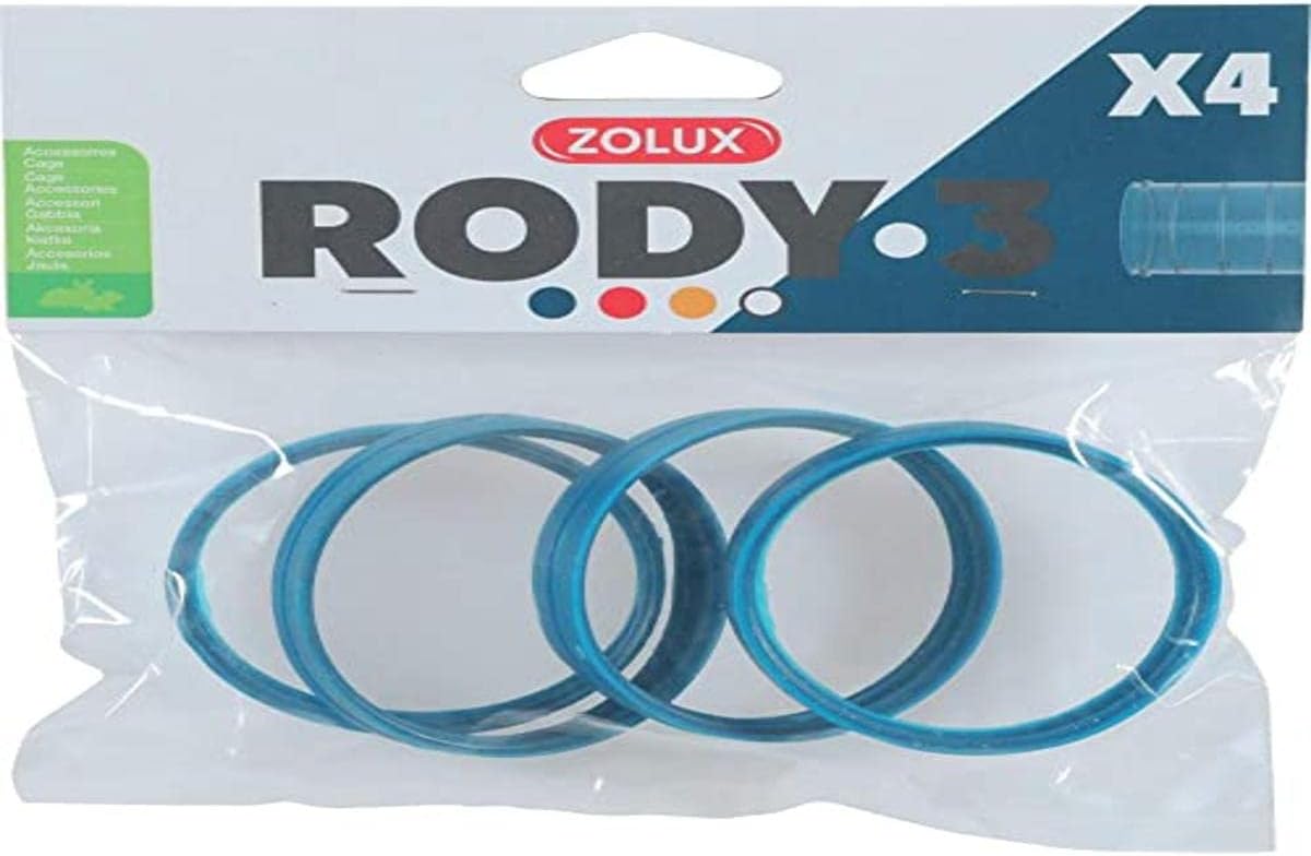 Zolux ZO-206033 – 4 Rings for Rody Tube, Colour Blue, Size Diameter 6 cm for Rodents – ZO-206033