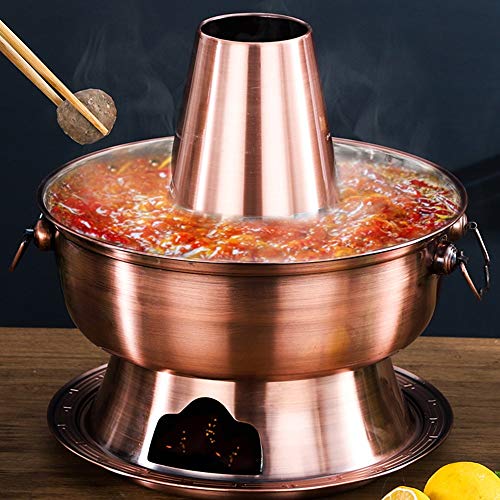 Olla de cobre para hot pot estilo Pekín 30 cm miniatura 3