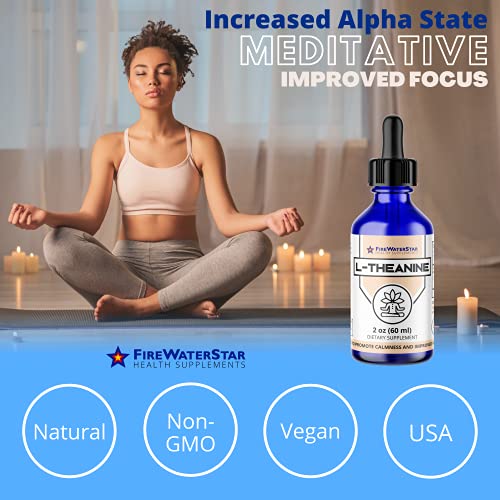 Image of FWS L Theanine Liquid Drops, 200mg 99% Pure Bioactive L-Theanine, Organic, Natural, Vegan, Non GMO Helps to Promote Calmness, Relaxation, Improved Mood, Restful Sleep, for Adults and Kids