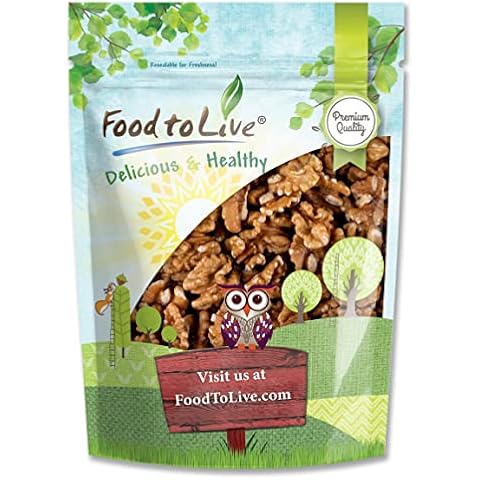 Food to Live - California Walnuts, 2.5 Pounds Halves & Pieces, Raw, Unsalted, Shelled, Kosher, Vegan, Sirtfood, Bulk. Rich in Omega-3 Fatty Acids, Protein Cover