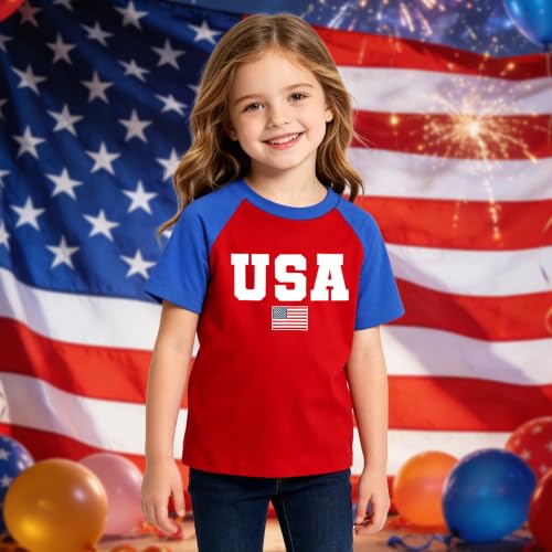 Image of 4th of July Shirts Toddler Boys Girls American Flag USA T-Shirt Kids Patriotic Tee Tops