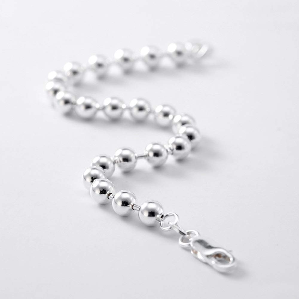 Girls Accessories Bracciale in Argento Sterling 925 Vintage per Donna Perline Rotonde Lucide semplici Fascino Classico per Gioielli Spiaggia Estiva Birthday Gift