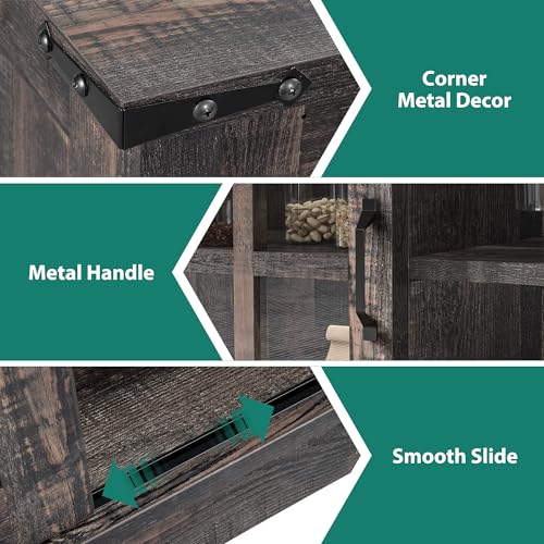 Yitahome32sideboardcoffeebarcabinetfarmhousebuffetcabinetwithdraweradjustablestorageshelvesstoragecabinetwithslidingbarndoorforlivingroomdarkrusticoak Urban Country Home Decor Yitahome 32 sideboard coffee bar cabinet farmhouse buffet cabinet with drawer adjustable storage shelves storage cabinet with sliding barn door for living room dark rustic oak urban country home decor