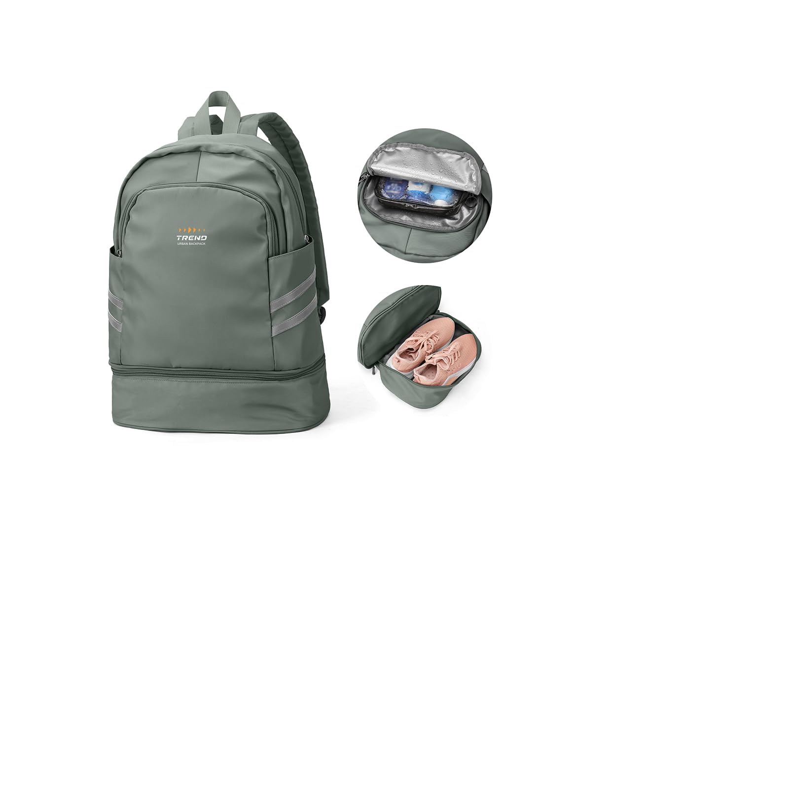 SZLX Sportrucksack für Frauen mit Schuhfach und Nasstasche Faltbarer Handgepäckrucksack Großer Reise-Laptop-Rucksack Wasserdichter Freizeitrucksack Sportrucksack Sporttasche für Schwimmen Yoga
