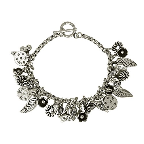 Aeravida Dreamy Charms Of Nature Beaded Hill Tribe Fine Silver Dangle Link Bracelet #TOP20