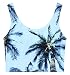 Women's Multi Digital Printed Crop Vest Tank Tops (Coconut tree)