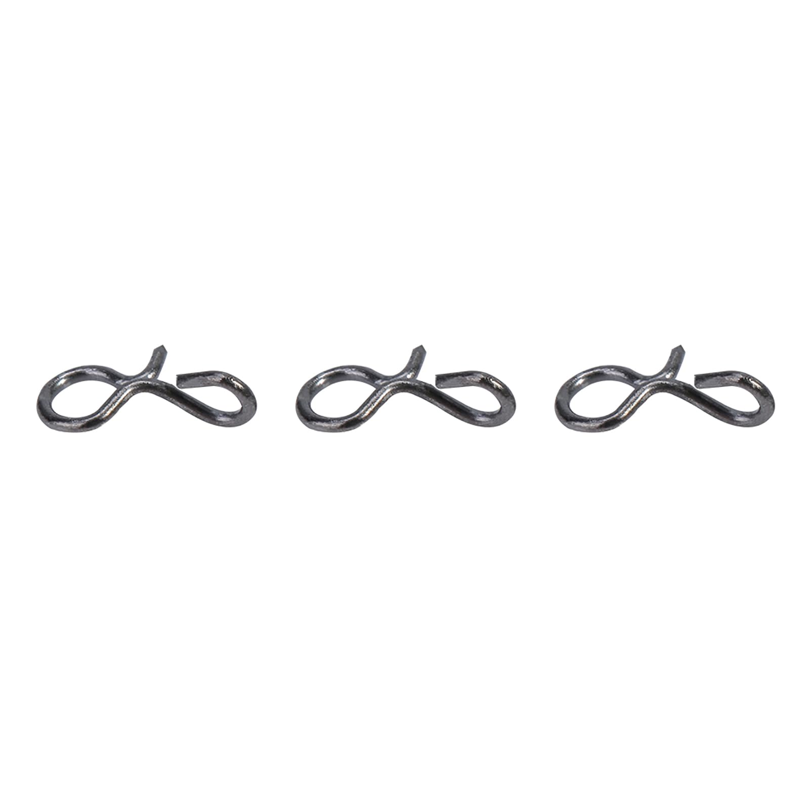 Yctze 50pcs Black Stainless Steel Fly Hook Lure, Fishing Snaps for Trout, Tippet Rings, Mustad Fly, Fishing Link Clips, Micro Snaps, Angeln Quick Attach (S)