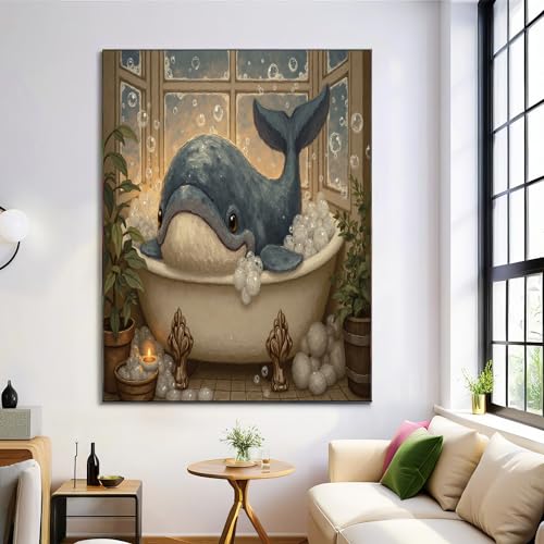 Pintura de lienzo de ballena para vestir paredes vacías y alegrar ambientes apagados