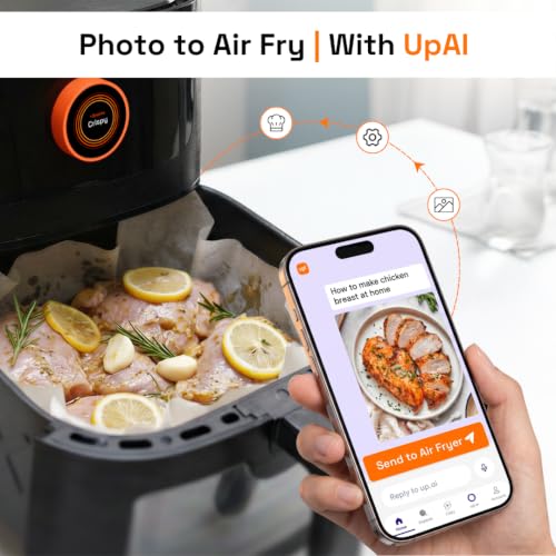 Image of Upliance Smart Air Fryer 6L | Powered by UpAI | Photo to Air Fry | Send Settings from Phone | Reels to Air Fry | AMOLED Touchscreen Dial | 2 Year Warranty