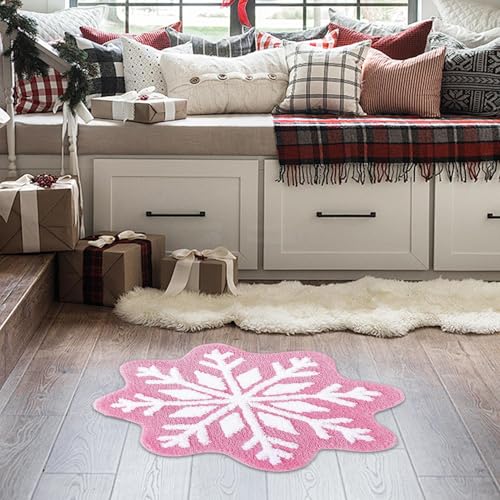 Tapis de bain flocon de neige lavable en machine doux