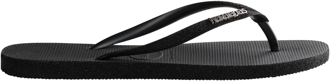 Havaianas Women Slim Sparkle me Flip Flops - Spring and Summer Pool Sandals for Women - Black, 7/8W