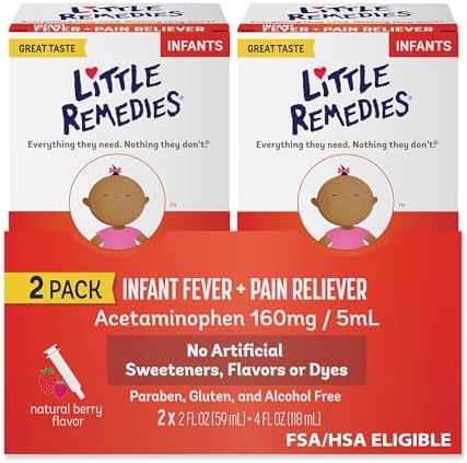 Little Remedies Infant Fever & Pain Reliever, Natural Berry Flavor, 2 Fl Oz (Pack of 2) Little Remedies Infant Fever & Pain Reliever, Natural Berry Flavor, 2 Fl Oz (Pack of 2)