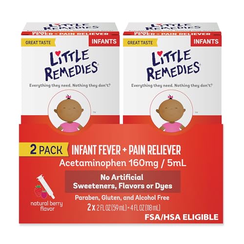 Image of Little Remedies Infant Fever & Pain Reliever, Natural Berry Flavor, 2 Fl Oz (Pack of 2)