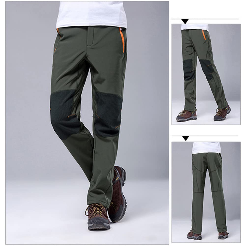 Unisex Softshell Pantalones de Montaña Senderismo Impermeables Outdoor Termico Pantalones Funcionales con Forro Polar Pantalones de esquí Pantalones de Trekking