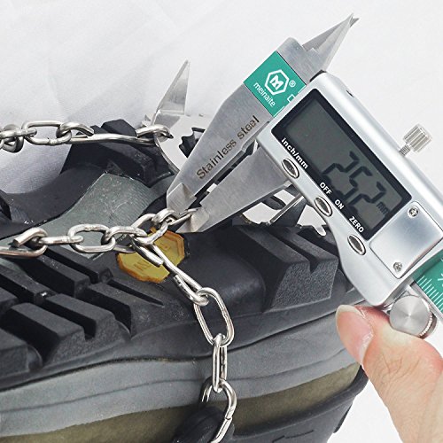 YUEDGE Universal Anti Slip Ice Cleats Shoe Boot Grips Traction Crampon Snow Spikes Grips Cleats(L)