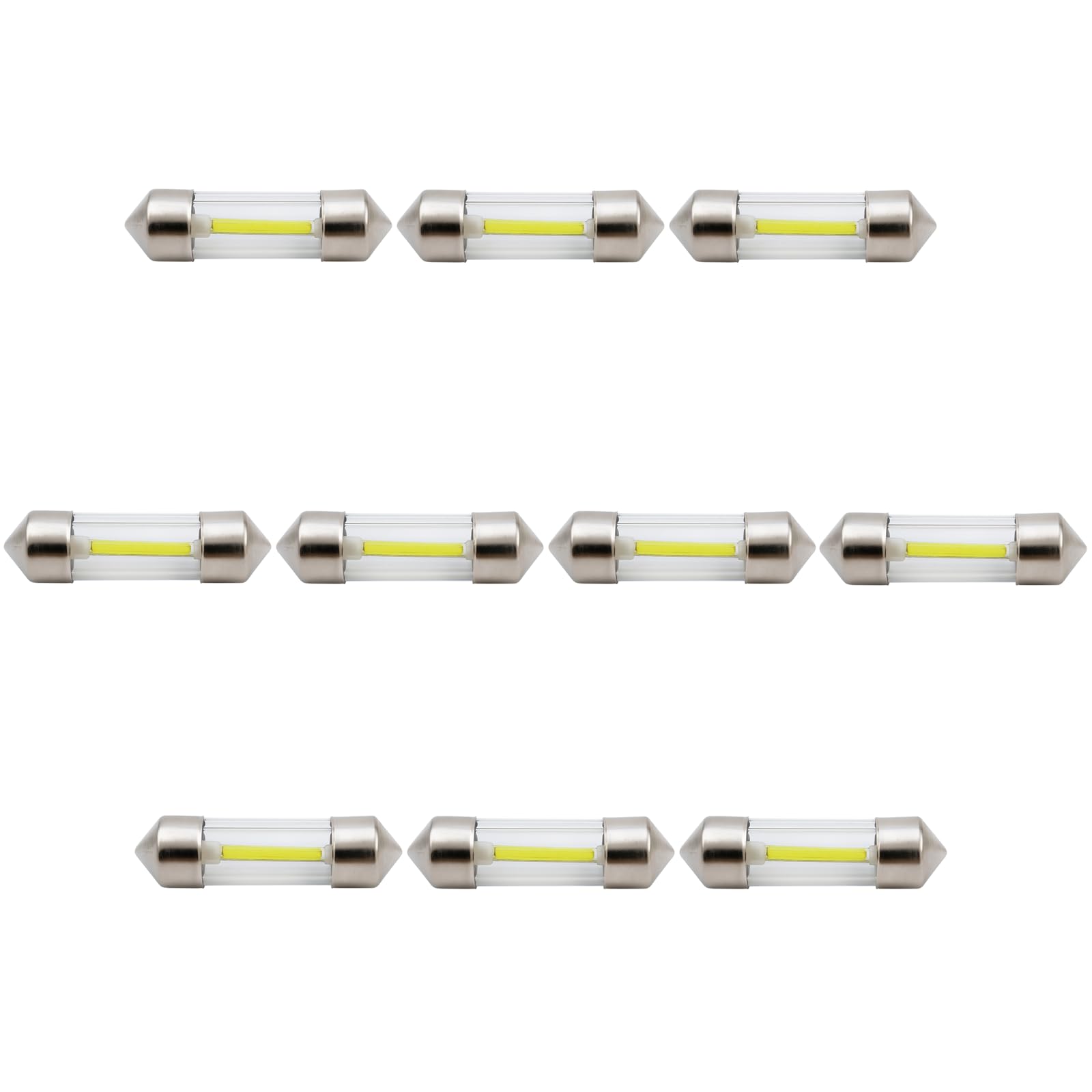 LED 12V Soffitten Röhre 43 mm weiß Innenraum Ersatz Beleuchtung warmweiß kaltweiß (kaltweiß, 10 Stück)