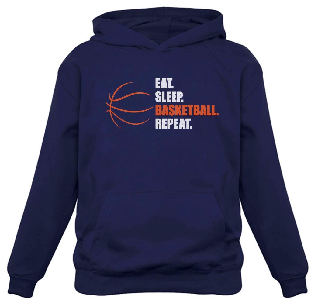 Tstars Basketball Hoodie for Men - Eat Sleep Ball Repeat Pullover - Gift for Coaches, Players, and Fans