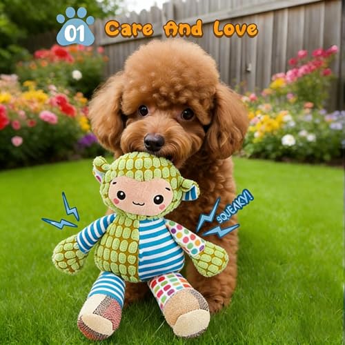 Juguetes de peluche sonoros para perros, pack de 2 miniatura 3