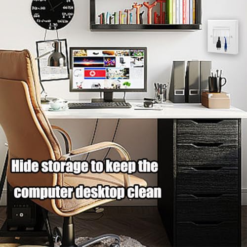 Kabelauslass, KabeldurchfüHrung Wand, 86 * 86mm Einzelgang-Bürstenplatte, Kabelauslassdose Unterputz, mit Brush-Borsten für Multimedia Kabel, für Kabeldurchführungen Kabeldurchlass Weiß, 2 Stück