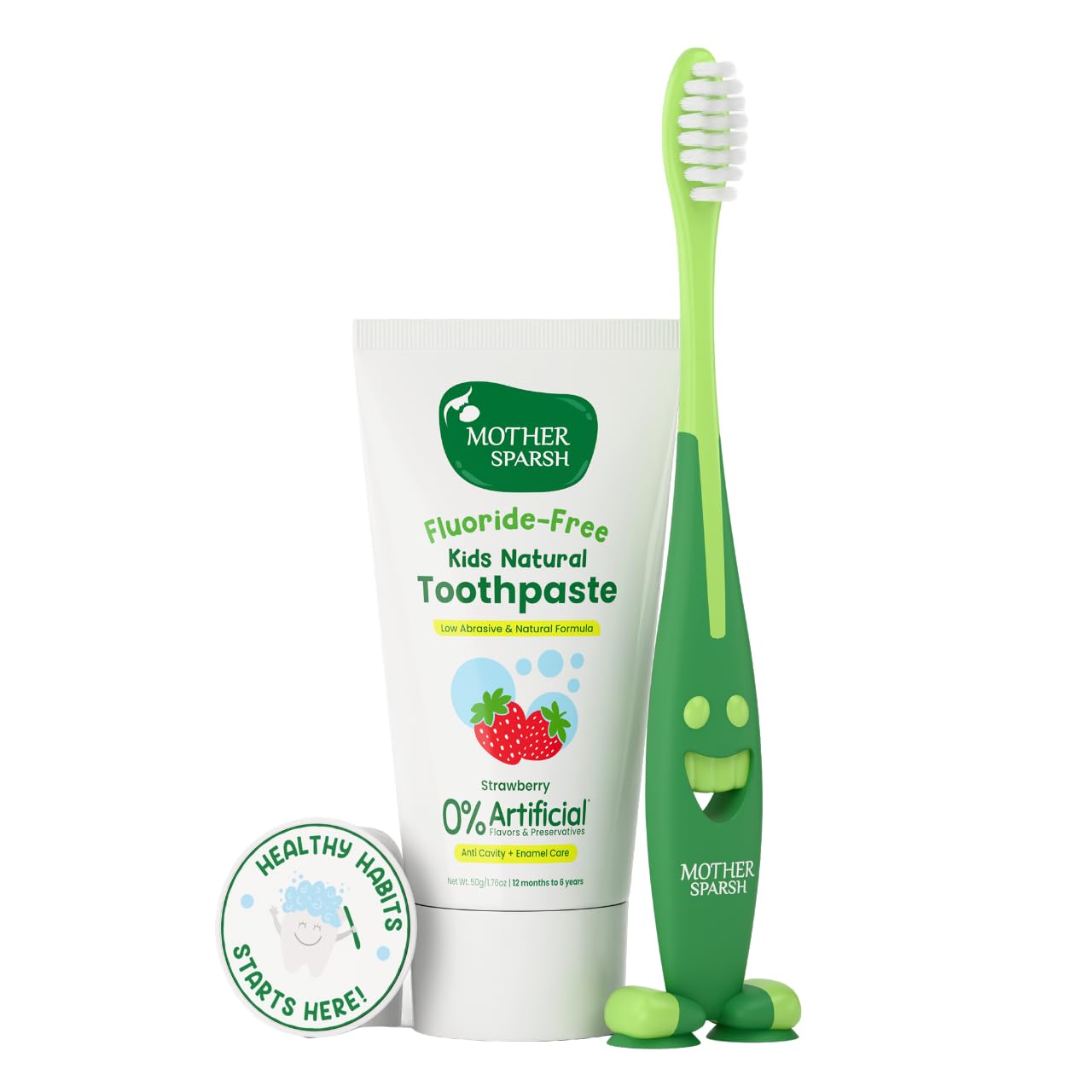 Mother Sparsh Toothpaste for Kids-50g, Strawberry (With Free Toothbrush) | Strengthens Gums, Whitens Teeth | Preservative & Fluoride Free Baby Toothpaste | Anti Cavity + Enamel Care (B0CVN98SMD) Amazon Price History, Amazon Price Tracker