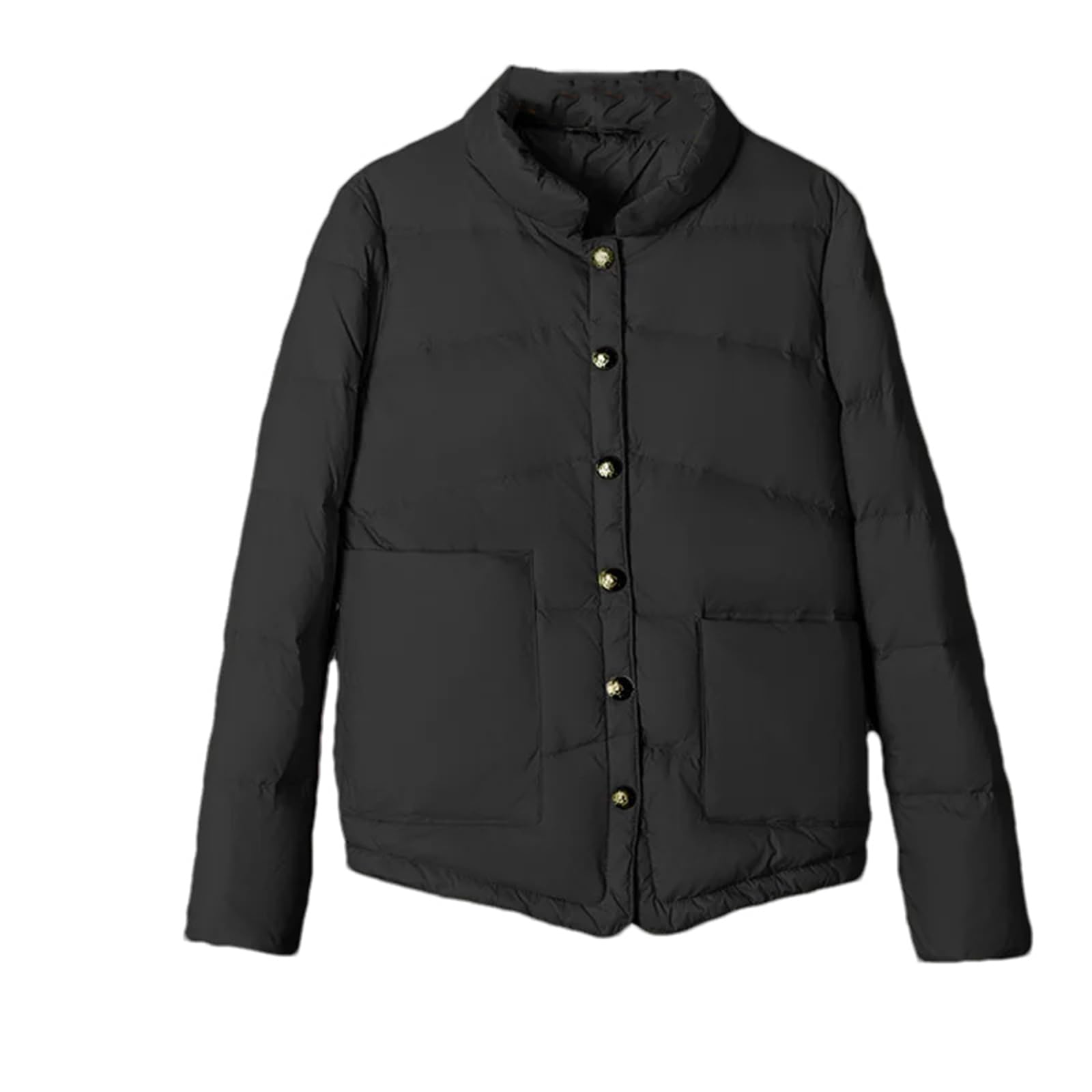 Women Winter Lightweight White Duck Down Jacket Short Oversize Autumn Puffer Jacket Pocket Parkas