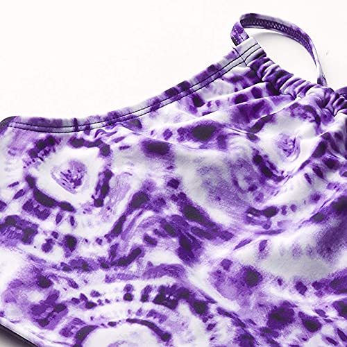 Girls' Daisy Tankini 2-Piece Swimsuit Outfits Summer Beach Sport Swimwear Bathing Suit Set(Blue,8-10 Years)3