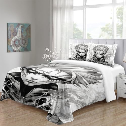 Set copripiumino de dibujos animados impresión digital 3D fresco blanco y negro microfibra 5