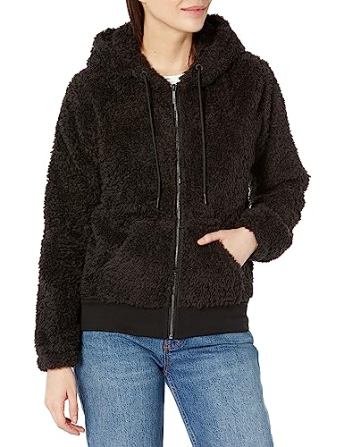 Andrew Marc Women's Teddy Fleece Full Zip Hooded Jacket