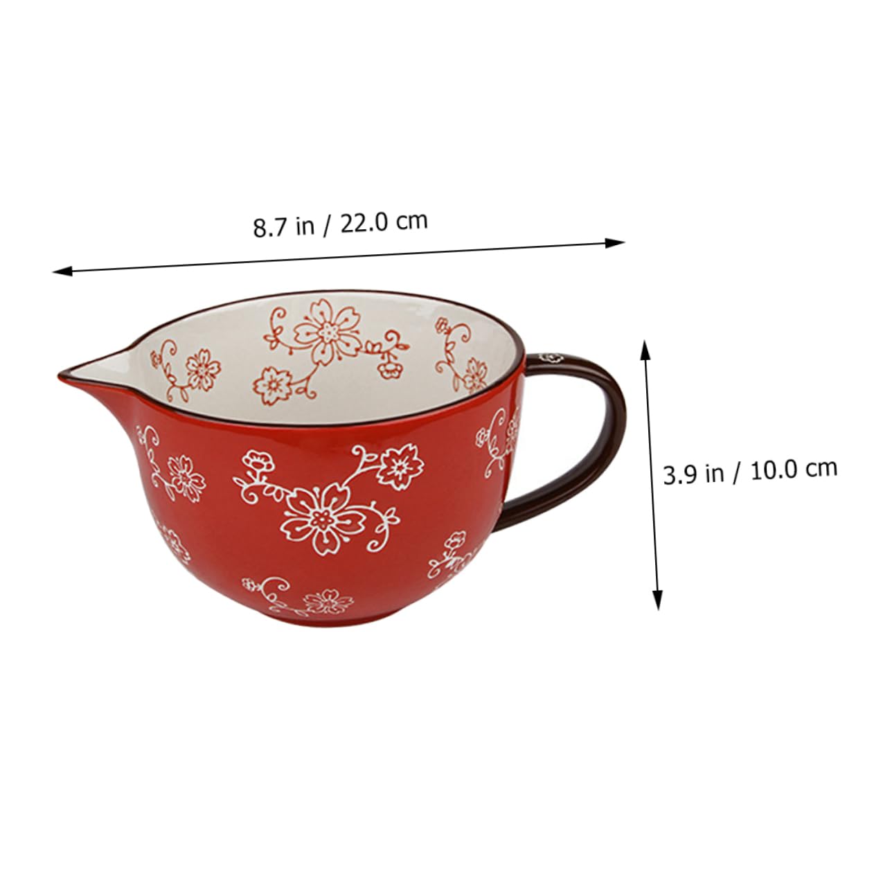 Cabilock Keramik Rührschüssel für Eier, Küchen Schüssel zum Kochen, Rot
