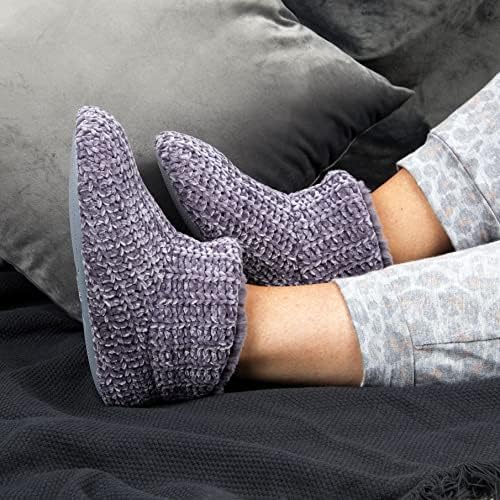 Dearfoams Women's Chenille Bootie Slipper, Excalibur, X-Large | Image 4