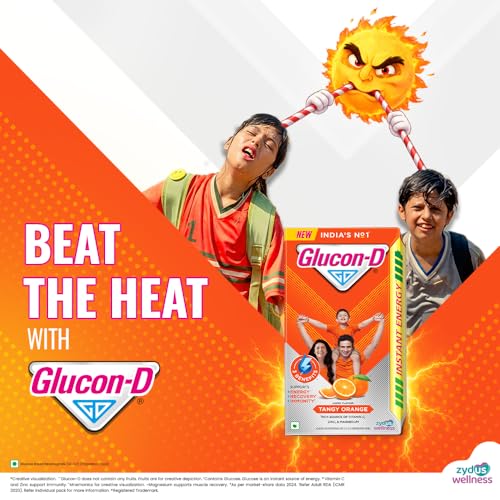 Image of Glucon-D Tangy Orange with 3 Benefits of Energy, Recovery, and Immunity, Refill 450 g