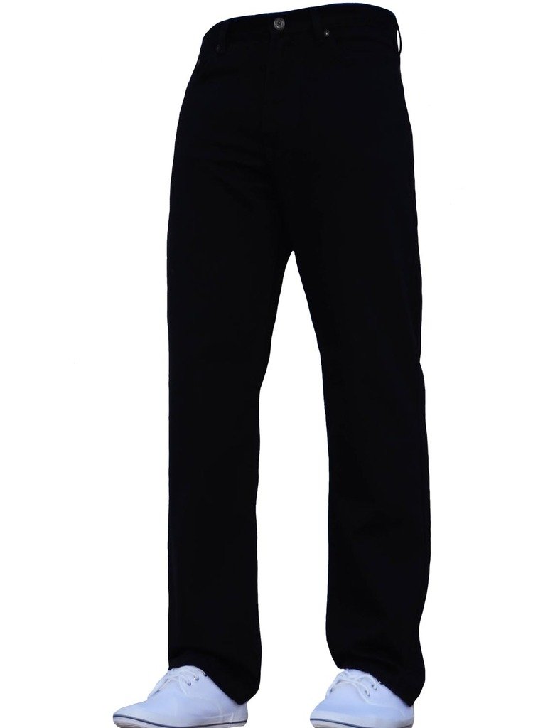 New Mens Jeans Basic Plain Heavy Duty Farmers Mechanics Denim Regular Straight FIT Black 34W X 34L