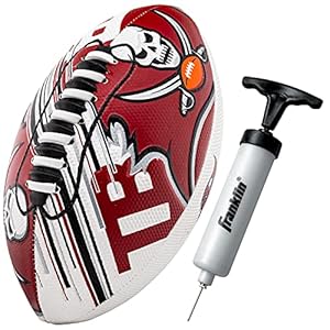 Franklin Sports NFL Tampa Bay Buccaneers Football – Youth Mini Football – 8.5″ Football- SPACELACE Easy Grip Texture- Perfect for Kids !