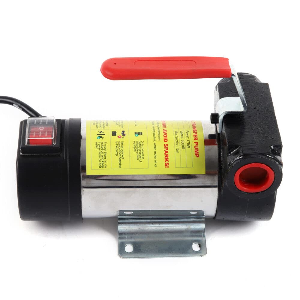 45/50/60 l pompa paliwowa, elektryczna samozasysająca pompa paliwowa, 12 V/230 V, samozasysająca pompa paliwa do przenośnych stacji benzynowych z wężem PCW (12 V, 45 l/min)