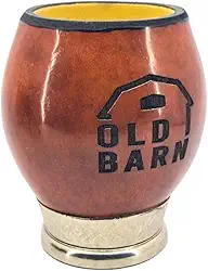 Cuia De Chimarrão Tipo Coquinho De Porongo Natural Pé De Inox Old Barn Cor:Vermelho