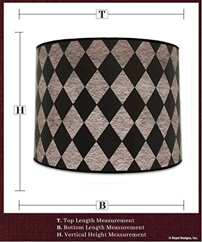 Image of Royal Designs, Inc. Trendy Decorative Handmade Drum Shade, Made in USA, 10in, HBC-8018-10, Diamonds on Beige