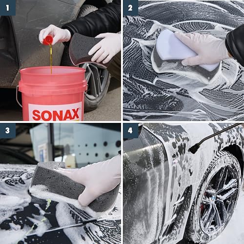 SONAX MultiSchwamm (1 Stück) besonders saugstarker Alleskönner für die Autoreinigung | AR-Nr. 04280000