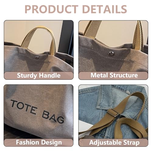 Women Canvas Tote Bag Travel Shoulder Bag Large Capacity Crossbody Top Handle Fashion Handbags4