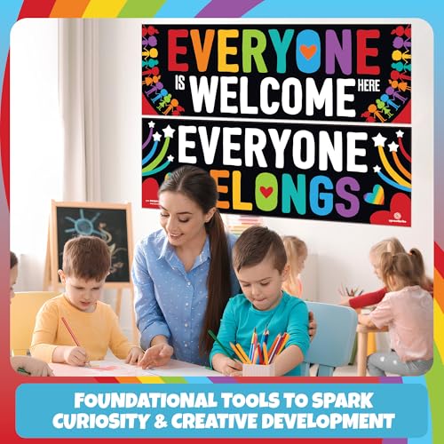 Image of Sproutbrite 2 Pack 13.5 inch x 39 inch Welcome Posters for Classroom