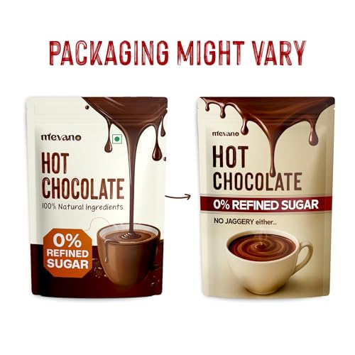 Image of Mevano Hot Chocolate Mix Powder | Refined SUGAR FREE | All Natural, REAL Cocoa without sugar, sweetened with Coconut Jaggery | Choco powder for Milk, Cold & hot shakes | No Preservatives | 400g