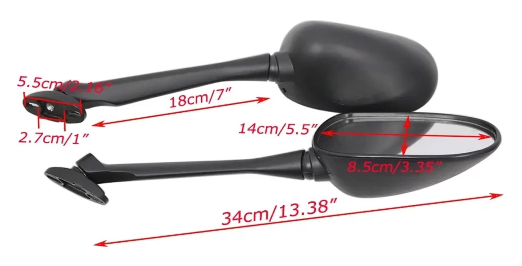 Rétroviseurs Latéraux Moto Accessoires Pour Honda CBR250 R 2010 – 2018 Plastique ABS Noir