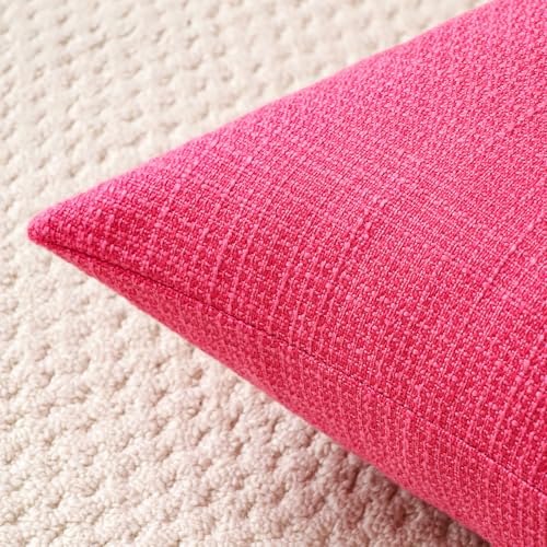 Artscope Rose Pink Cushion Covers Set of 2 Linen Decorative Square Pillowcases Pillow Covers 60x60cm for Home Decor Sofa Bedroom Car (Rose Pink - Image 3