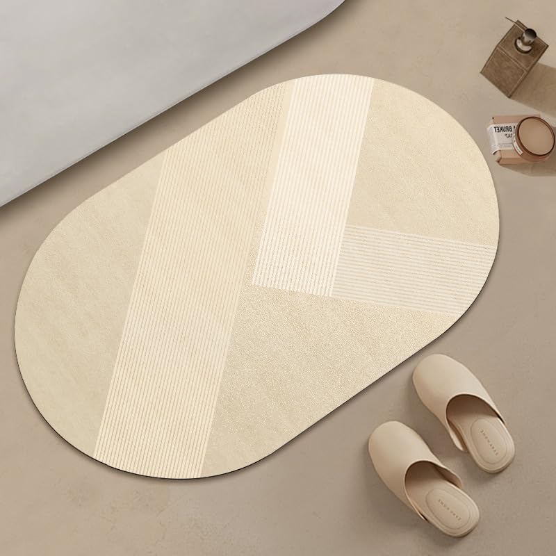 GUGJHFVH Oval Rugs New Living Room Rugs Dining Lounge Bedside Soft Easy Care Beige/Brown 3,90 x 160 cm โ image 1