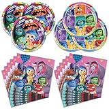 40Pcs Inside Out Party Supplies include 20 plates, 20 napkins for the Inside Out birthday party decoration