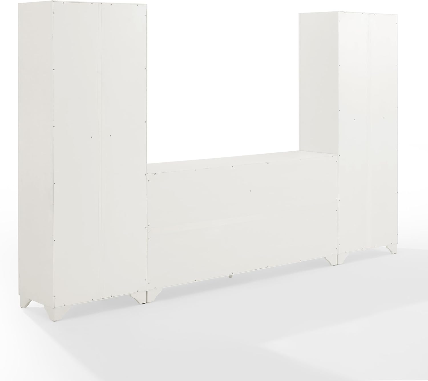 Distressed White 67" Entertainment Set with Cabinets
