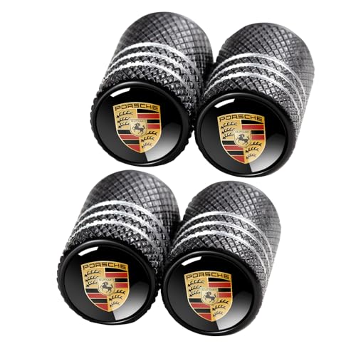 Car Tire Valve Stem Caps for Automobiles Dust Caps Compatible with Porsche Panamera Cayenne Macan Boxster Taycan Cayman 718 911 Car TiresAlloy Leak-Proof Valve Cover