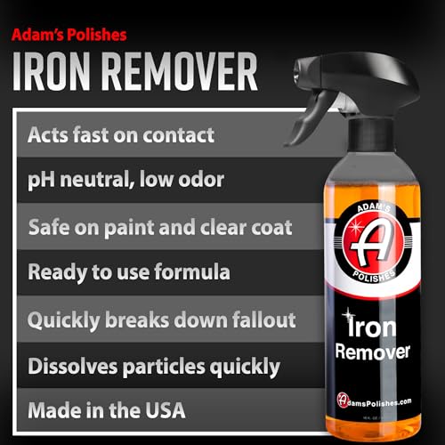 Image of Adam's Iron Remover (16oz, 2 Pack) - Fallout & Iron Remover Spray for Car Detailing Removes Iron Particles in Auto Paint, Wheels, Motorcycle, RV & Boat - Use Before Clay Bar, Wax or Car Wash